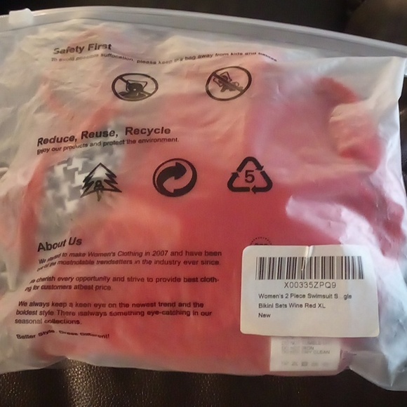 NIP - Better Style 2Pc Black, White & Red High Waist Bikini - Size XL - Picture 9 of 12